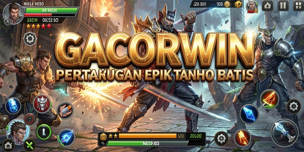 Screenshot gameplay GACORWIN yang menampilkan aksi pertarungan yang intens.