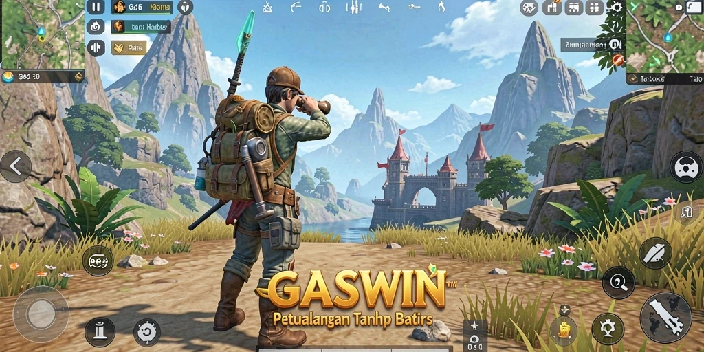 Screenshot GASWIN menampilkan eksplorasi dunia terbuka yang menakjubkan.