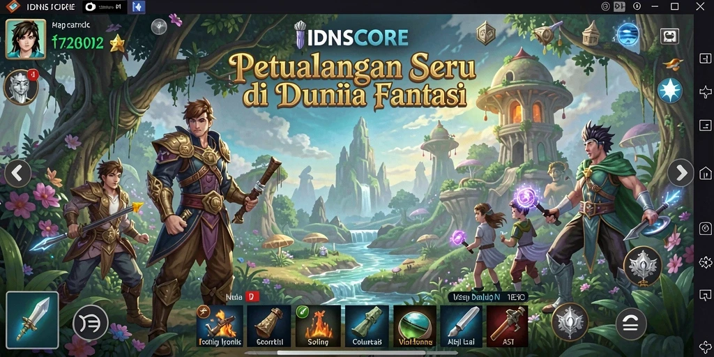Tampilan gameplay menakjubkan di dunia petualangan IDNSCORE.