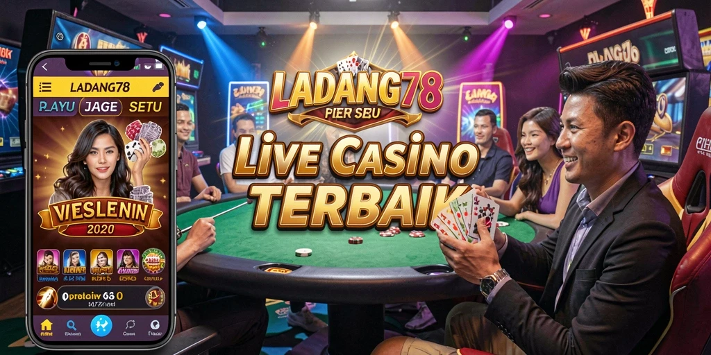 Screenshot gameplay Live Casino di LADANG78 menampilkan dealer profesional dan suasana kasino yang nyata.