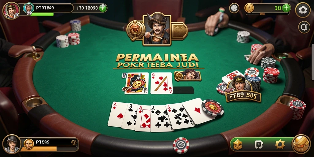 Tampilan screenshot utama PT89 dengan gameplay seru Poker.
