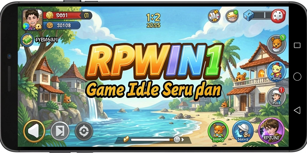 Tampilan gameplay RPWIN1 yang menarik dan penuh warna.