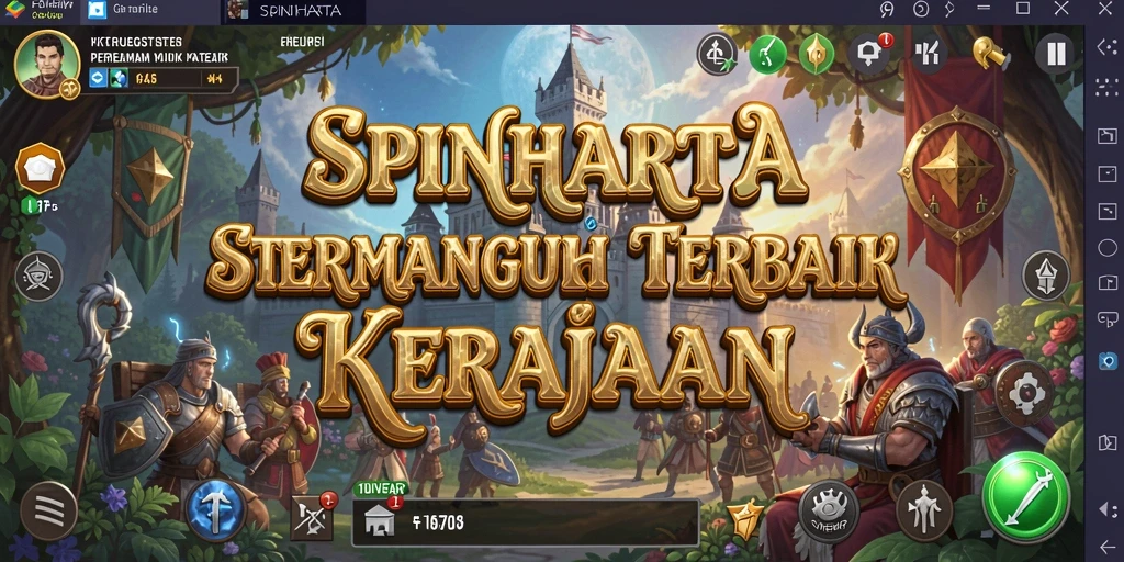 Tampilan gameplay SPINHARTA yang menakjubkan saat membangun kerajaan.