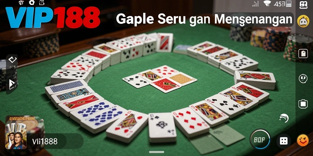 Tampilan gameplay seru dan interaktif dari VIP188 saat bermain Gaple.